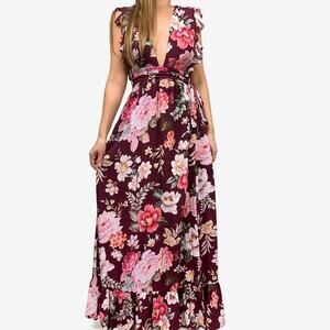 Majorelle Sweet Pea Maxi Dress Size S Floral Boho Wedding Guest Romantic Party